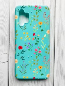 Матовий бірюзовий чохол на Samsung Galaxy A32 :: Квітковий фон (принт 269)