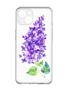 Прозорий чохол із захистом камер на iPhone 15 Plus :: Гілочка бузку (принт 280)