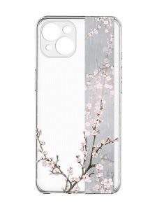 Прозорий чохол із захистом камер на iPhone 15 Plus :: Квітуча сакура (принт 285)