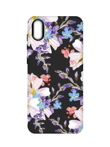 Матовий чорний чохол на Samsung Galaxy A04 :: Квітковий малюнок (принт 272)