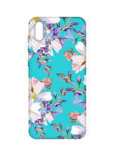 Матовий бірюзовий чохол на Samsung Galaxy A04 :: Квітковий малюнок (принт 272)