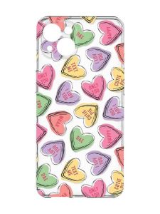 Прозорий чохол із захистом камер на iPhone 15 Plus :: Сердечка з текстом (принт 333)
