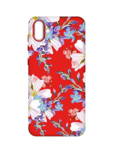 Матовий червоний чохол на Samsung Galaxy A04 :: Квітковий малюнок (принт 272)