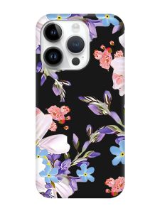 Матовий чорний чохол на Apple iPhone 14 Pro :: Квітковий малюнок (принт 272)