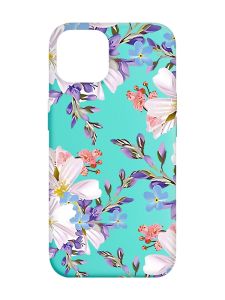 Матовий бірюзовий чохол на Apple iPhone 14 :: Квітковий малюнок (принт 272)