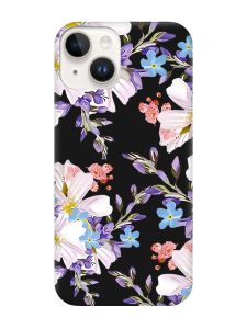 Матовий чорний чохол на Apple iPhone 14 :: Квітковий малюнок (принт 272)