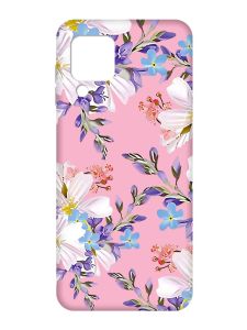 Матовий рожевий чохол на Samsung Galaxy M32/A22/M22 4G :: Квітковий малюнок (принт 272)