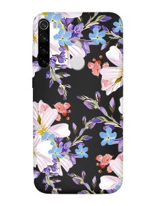 Матовий чорний чохол на Xiaomi Redmi Note 8T :: Квітковий малюнок (принт 272)