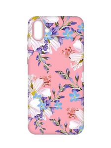 Матовий рожевий чохол на Samsung Galaxy A04 :: Квітковий малюнок (принт 272)