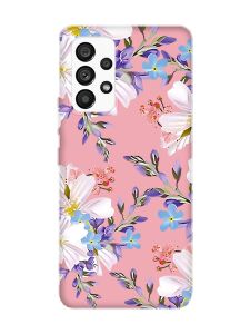 Матовий рожевий чохол на Samsung Galaxy A53 4G/5G :: Квітковий малюнок (принт 272)