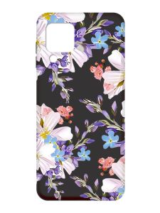 Матовий чорний чохол на Samsung Galaxy M32 / A22 / M22 4G :: Квітковий малюнок (принт 272)
