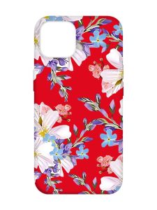 Матовий червоний чохол на Apple iPhone 14 :: Квітковий малюнок (принт 272)