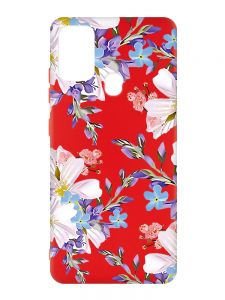 Матовий червоний чохол на Samsung Galaxy M30s/M21 :: Квітковий малюнок (принт 272)