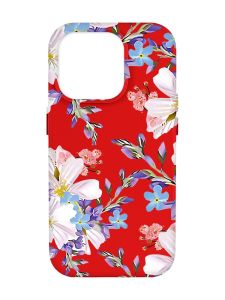 Матовий червоний чохол на Apple iPhone 14 Pro Max :: Квітковий малюнок (принт 272)