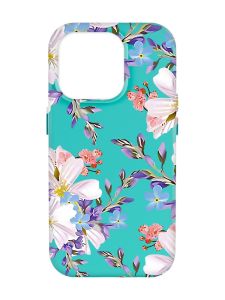 Матовий бірюзовий чохол на Apple iPhone 14 Pro Max :: Квітковий малюнок (принт 272)