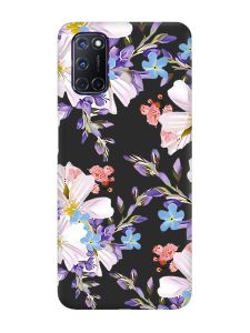 Матовий чорний чохол на Oppo A52/A72/A92 :: Квітковий малюнок (принт 272)