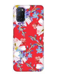 Матовий червоний чохол на Oppo A52/ A72/ A92 :: Квітковий малюнок (принт 272)