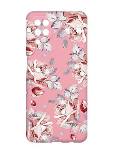 Матовий рожевий чохол на Samsung Galaxy A12 :: Фон Троянди (принт 273)