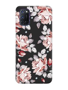 Матовий чорний чохол на Oppo A52/A72/A92 :: Фон Троянди (принт 273)