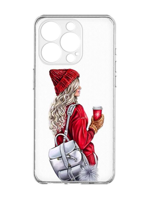 Чохол із захистом камери на  iPhone 15 Pro :: Дівчина з рюкзаком (принт 9)