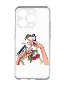 Чохол із захистом камери на  iPhone 15 Pro :: Ластівки (принт 15)