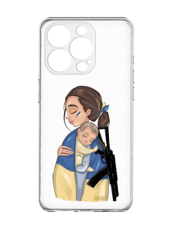 Чохол із захистом камери на  iPhone 15 Pro :: Мама-захисниця (принт 20)