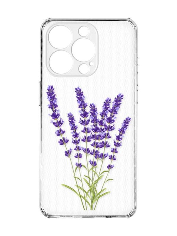 Чохол із захистом камери на  iPhone 15 Pro :: Лаванда (принт 28)