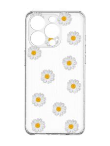 Чохол із захистом камери на  iPhone 15 Pro :: Фон ромашки (принт 41)