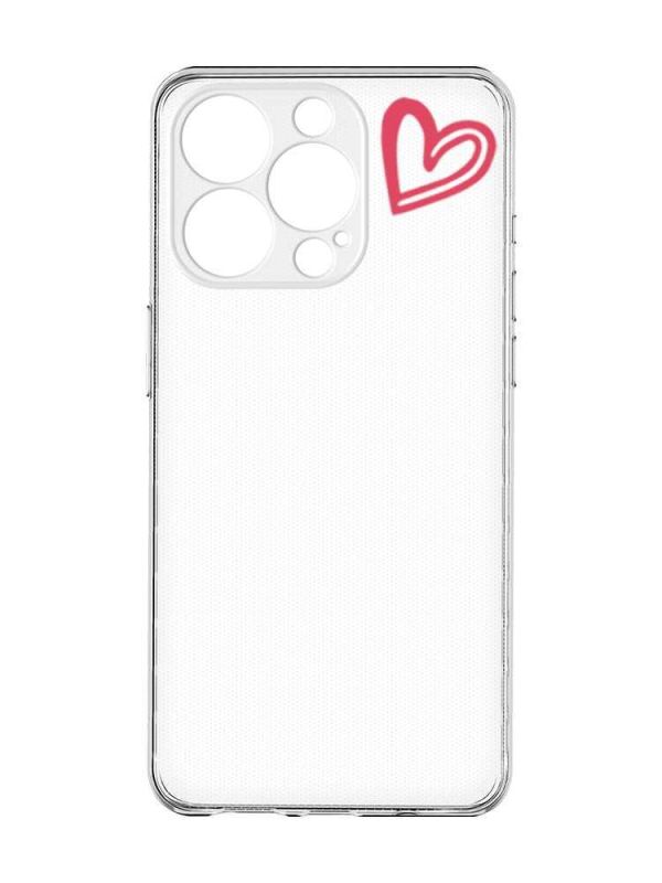 Чохол із захистом камери на  iPhone 15 Pro :: Сердечко червоне (принт 46)