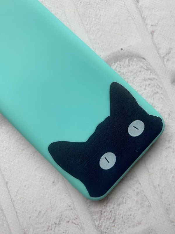 Матовий бірюзовий чохол на Samsung Galaxy A50 (2019) A505/A30s :: Котик (принт 119)