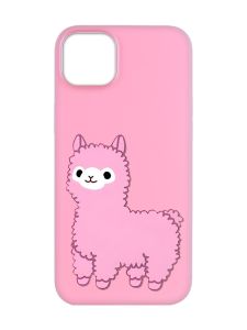 Матовий рожевий чохол на  Apple iPhone 14 :: Лама рожева (принт 100)