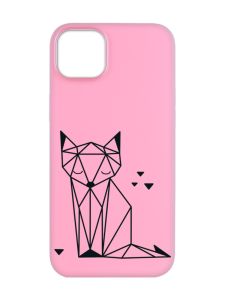 Матовий рожевий чохол на  Apple iPhone 14 :: Лисиця (принт 126)