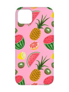 Матовий рожевий чохол на  Apple iPhone 14 :: Фруктовий мікс (принт 347)