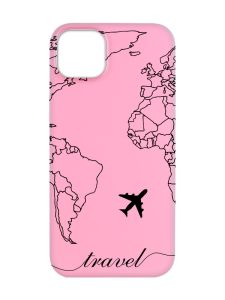 Матовий рожевий чохол на  Apple iPhone 14 :: Карта. Контур (принт 330)