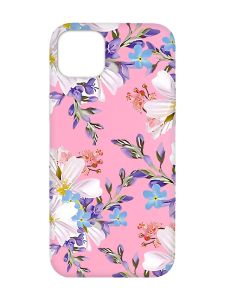 Матовий рожевий чохол на  Apple iPhone 14 :: Квітковий малюнок (принт 272)