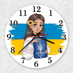 Годинник настінний :: Дівчина з паспортом (принт 12)