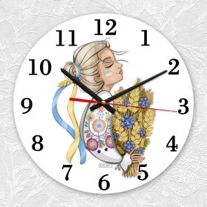 Годинник настінний :: Українка з колосками (принт 173)