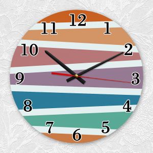 Годинник настінний :: Різнокольорові смужки (принт 50)