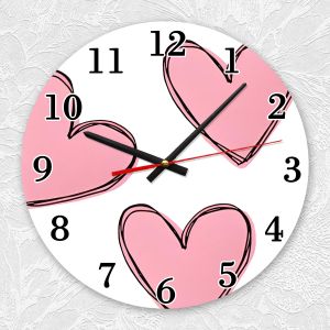 Годинник настінний :: Сердечка рожеві (принт 78)