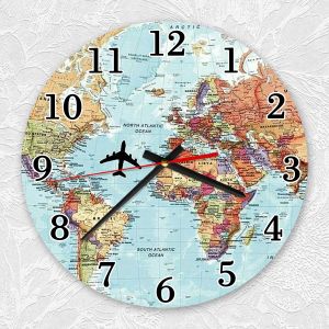 Годинник настінний :: Подорожі. Карта (принт 318)
