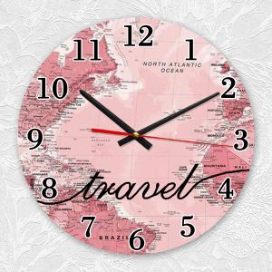 Годинник настінний :: Подорожі. Карта (принт 319)