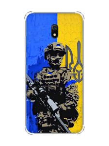 Чохол з потовщеними кутами на Xiaomi Redmi 8A :: Солдат (патріотичний принт 350)