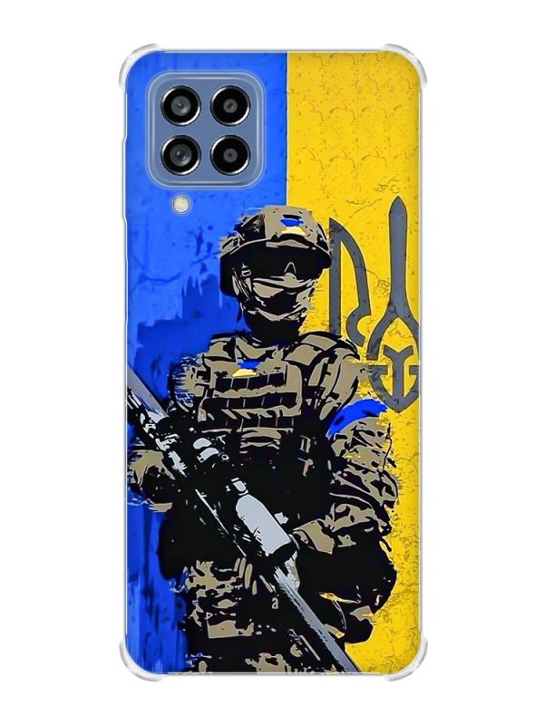 Чохол з потовщеними кутами на Samsung Galaxy M53 (M536) 5G :: Солдат (патріотичний принт 350)