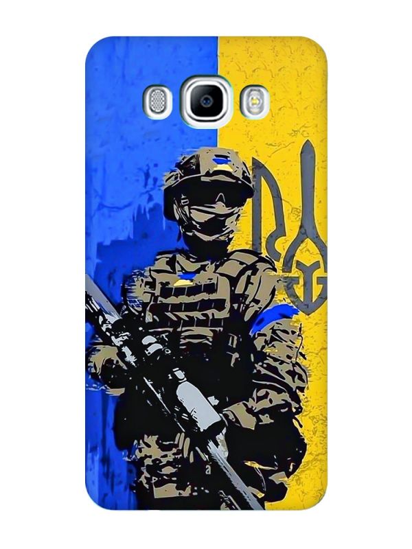 Матовий чохол з бірюзовими боками на Samsung Galaxy J7(2016) J710 :: Солдат (патріотичний принт 350)