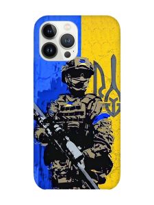 Чохол із захистом камери на iPhone 14 Pro :: Солдат (патріотичний принт 350)