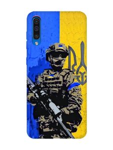 Матовий чохол з рожевими боками на Samsung Galaxy A50 (2019) A505/A30s :: Солдат (патріотичний принт 350)