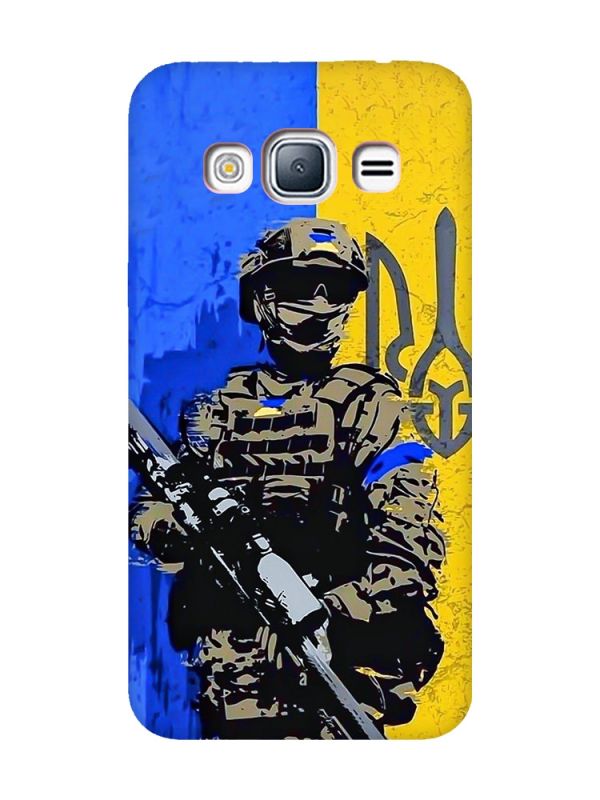 Матовий чохол з рожевими боками на Samsung Galaxy J3 / J310 :: Солдат (патріотичний принт 350)