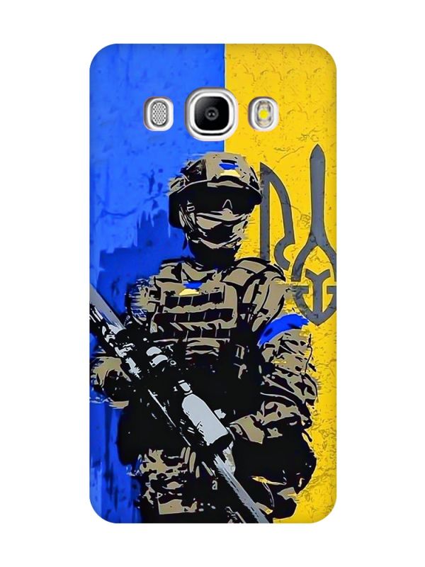 Матовий чохол з рожевими боками на Samsung Galaxy J5(2016) J510 :: Солдат (патріотичний принт 350)