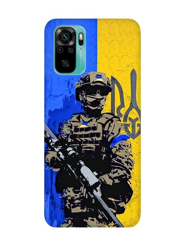 Матовий чохол з рожевими боками на Xiaomi Redmi Note 10 / Note 10s :: Солдат (патріотичний принт 350)