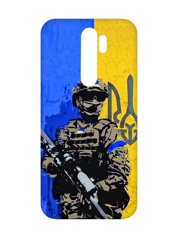 Матовий чохол з рожевими боками на Xiaomi Redmi Note 8 Pro :: Солдат (патріотичний принт 350)